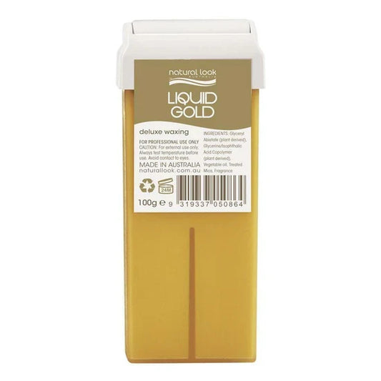 Natural Look Liquid Gold Strip Wax 100g cartridge front view