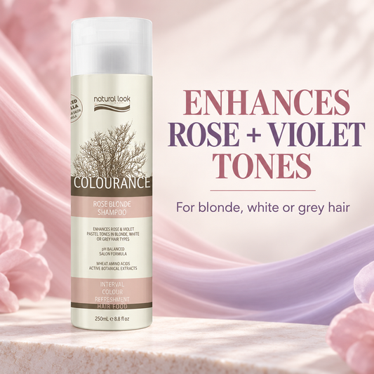 Natural Look Rose Blonde Shampoo 250ml – Enhances Rose + Violet Tones