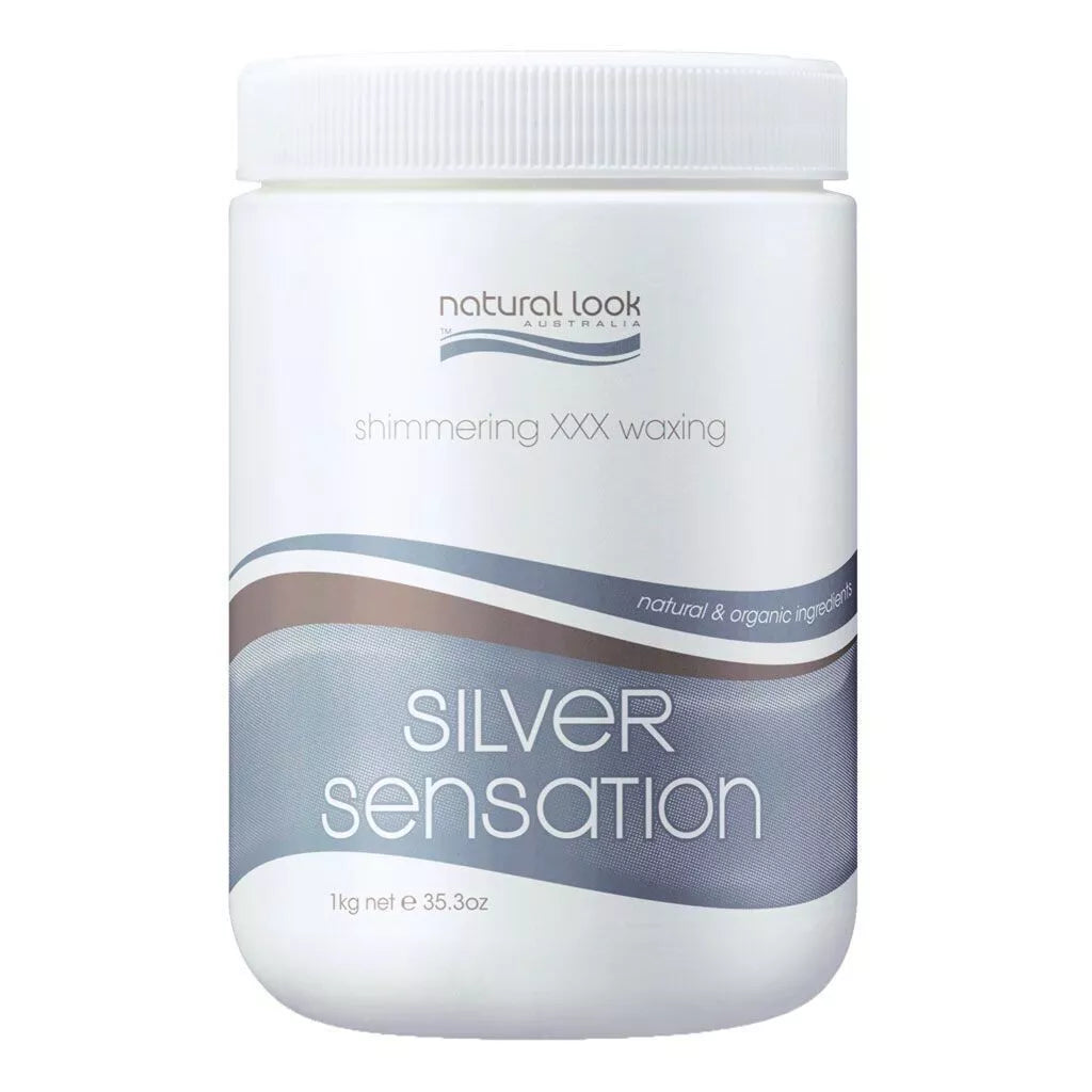 Natural Look Strip Wax Tub Shimmering Silver Sensation 1Kg - MV hair and beauty