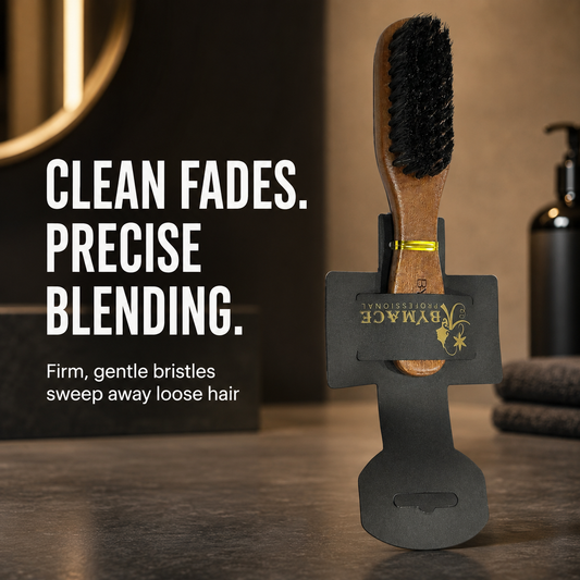 Natural Wood Fade Brush benefits – firm gentle bristles for clean fades and precise blending