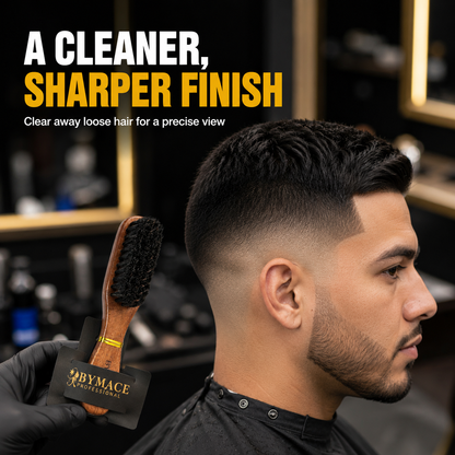 Natural Wood Fade Brush result – clean sharp fade with loose hair removed