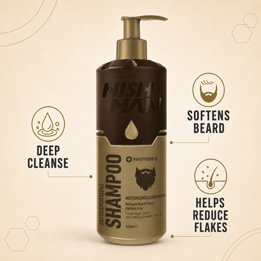 Nish Man Beard and Mustache Shampoo 200ml - key benefits