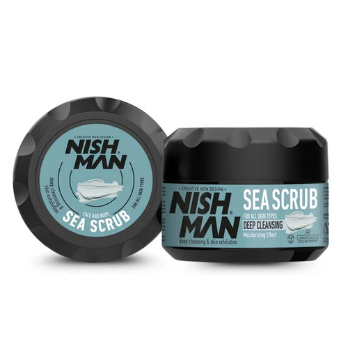Nish Man Face & Body Sea Scrub 300ml - MV hair and beauty