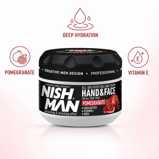Nish Man Hand and Face Cream Pomegranate 300ml - key benefits