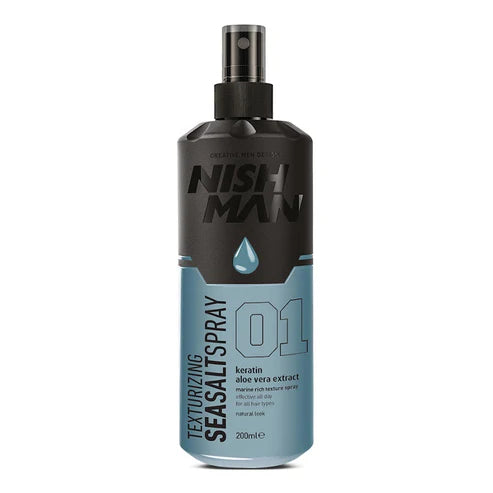 Nish Man Sea Salt Spray Keratin & Aloe Vera Extract 01 200ml - MV hair and beauty