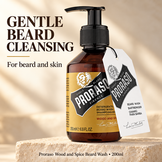 Proraso Wood and Spice Beard Wash 200ml – gentle cleansing for beard and skin