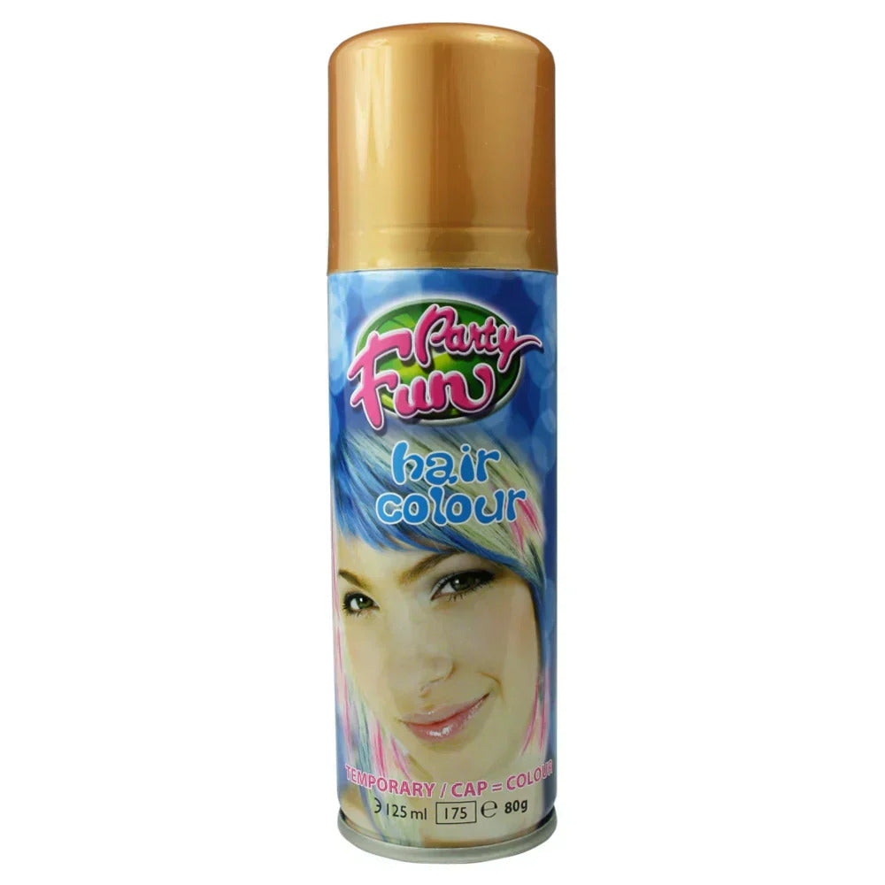 Party Fun Gold Temporary Hair Colour Spray 125ml
