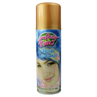 Party Fun Gold Temporary Hair Colour Spray 125ml