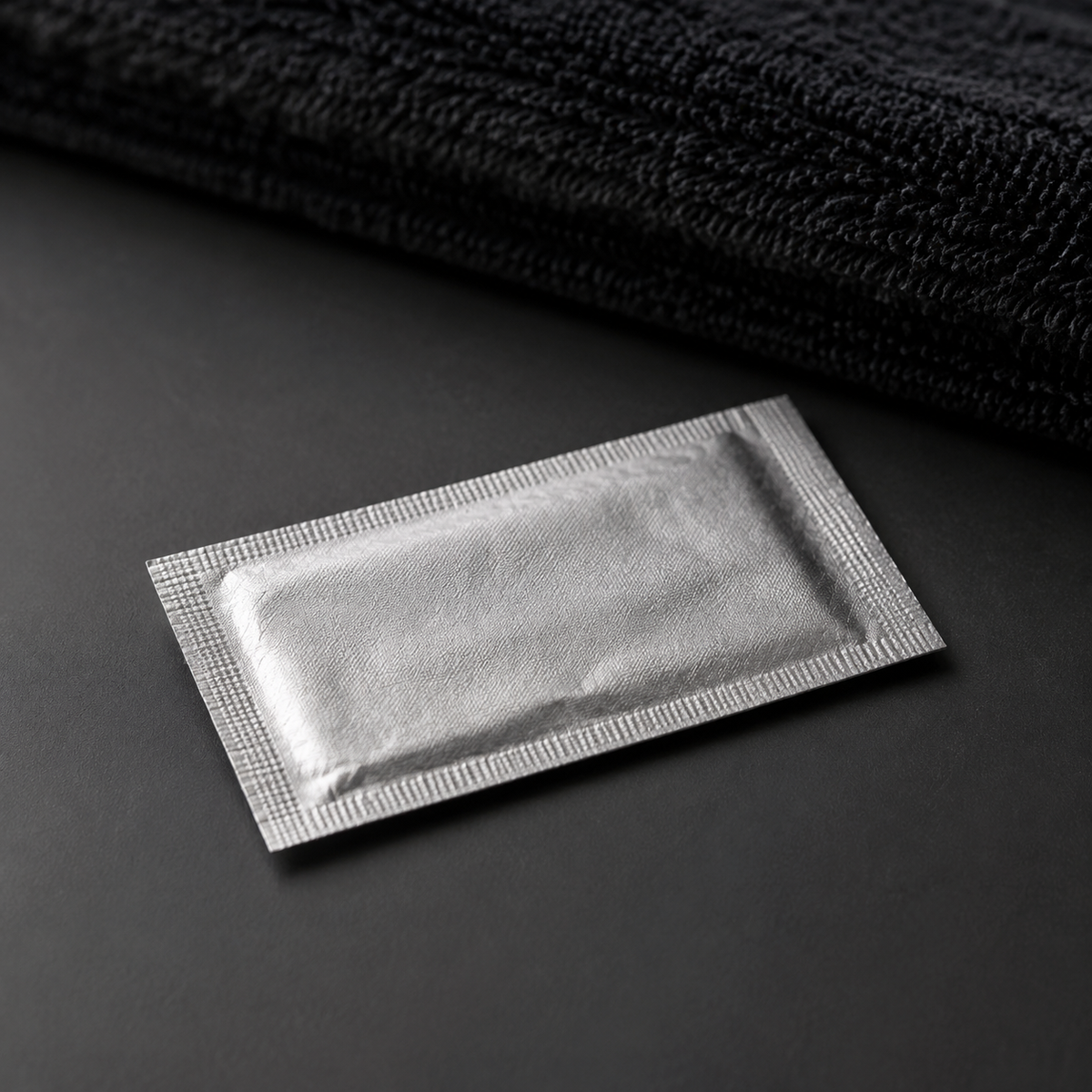 Close-up of a sealed Perma-Sharp half-blade wrapper