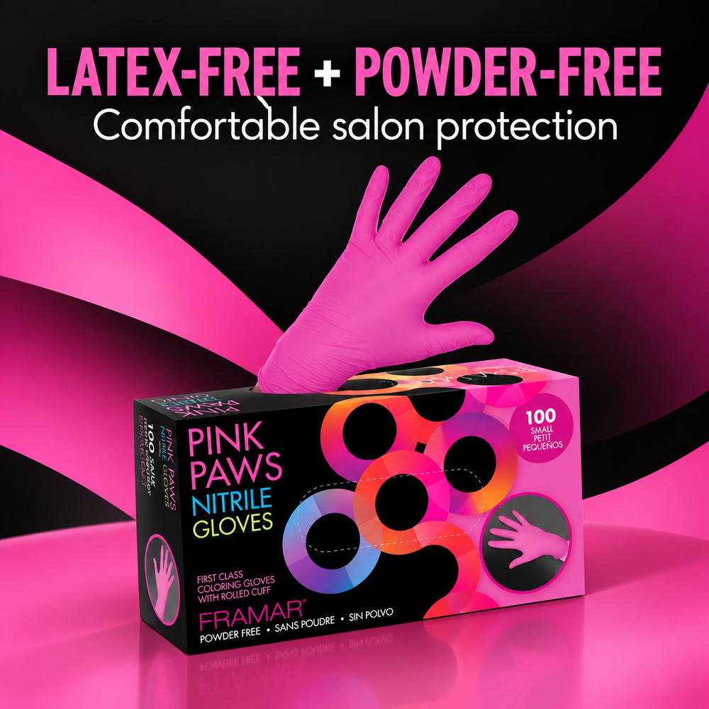 Framar Pink Paws Nitrile Gloves Small 100 Pack, view 3