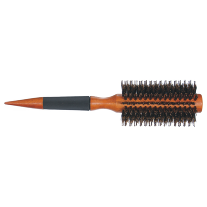 Round Hair Brush Bristle Dark Wooden Handle