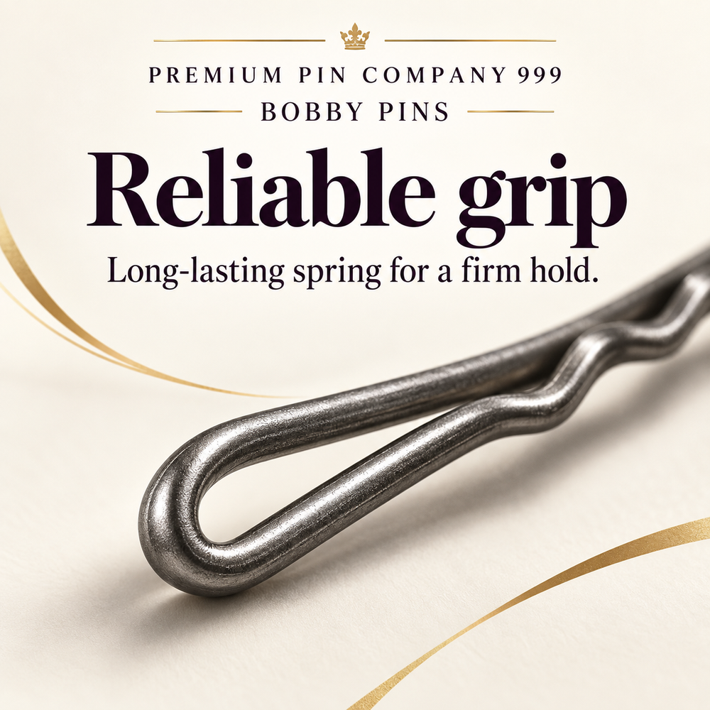 Premium Pin Company 999 Bobby Pins - Reliable grip. Long-lasting spring for a firm hold.