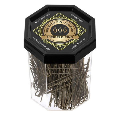 Premium Pin Company 999 Ripple Pins 2” Bronze 250pc - MV hair and beauty