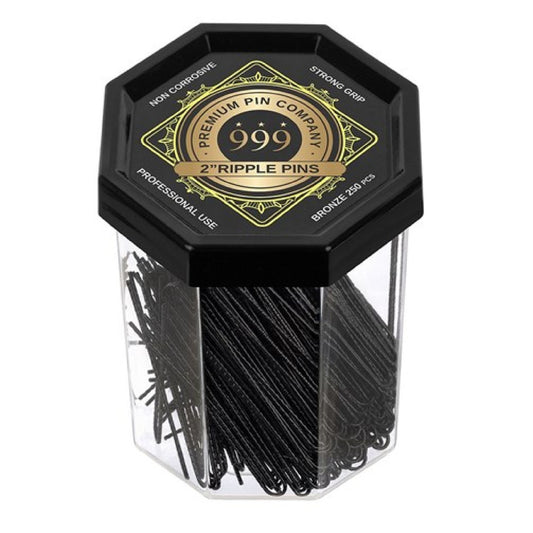 Premium Pin Company 999 Ripple Pins 3 inch - Black - MV hair and beauty
