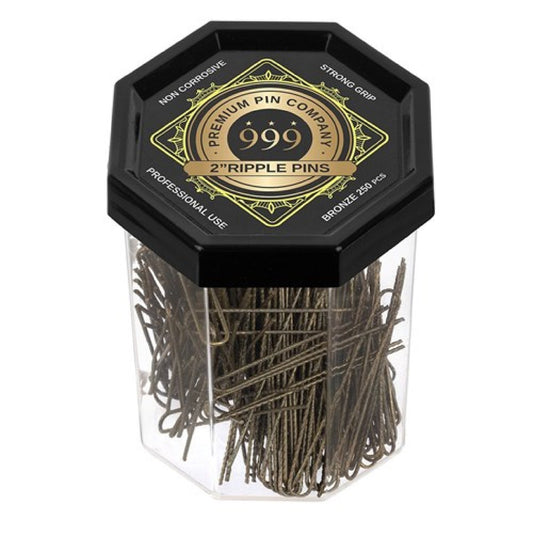 Premium Pin Company 999 Ripple Pins 3 inch - Bronze - MV hair and beauty