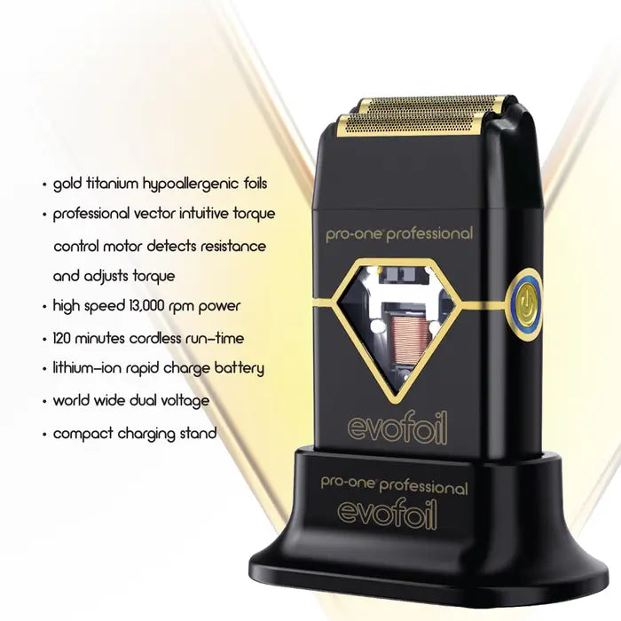 Pro-One Evofoil Cordless Foil Shaver - Black PRO65 - MV hair and beauty