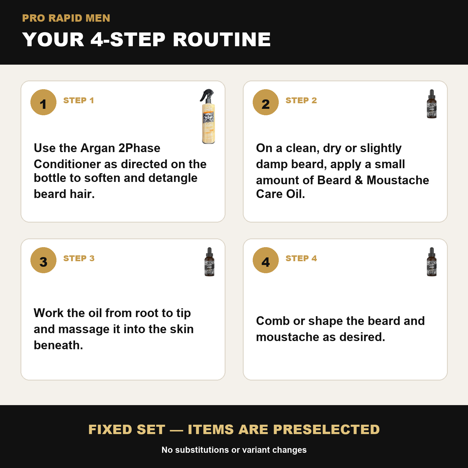 ProRapid Argan Beard Care Duo step-by-step ProRapid grooming routine