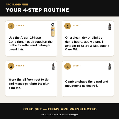 ProRapid Argan Beard Care Duo step-by-step ProRapid grooming routine
