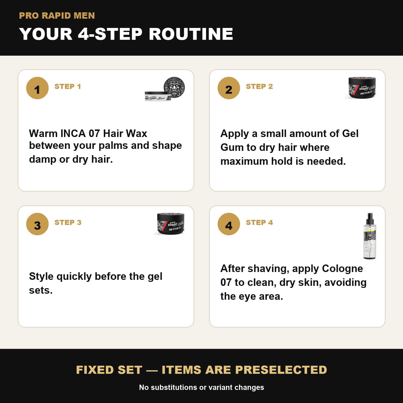 ProRapid Barber Finish Trio – INCA 07 step-by-step ProRapid grooming routine