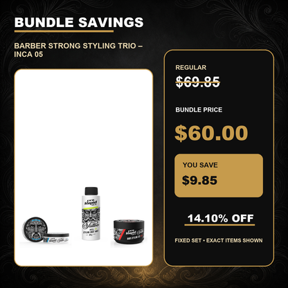 ProRapid Barber Strong Styling Trio – INCA 05 $60.00 bundle price and $9.85 saving