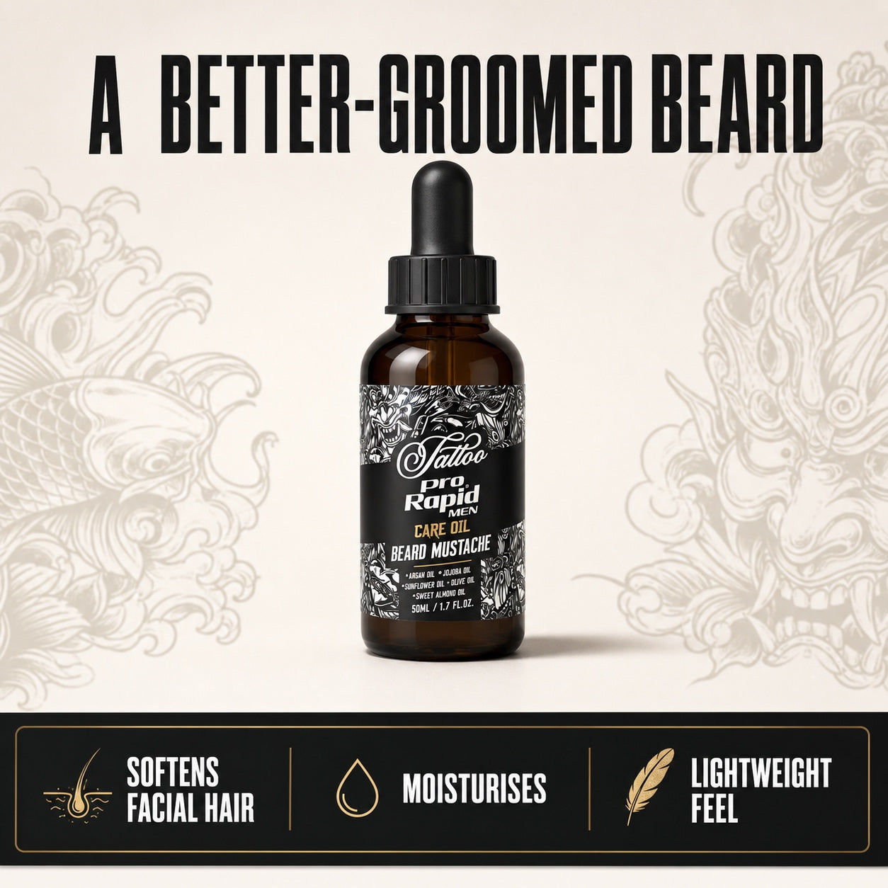 ProRapid Beard Oil 50ml grooming benefits