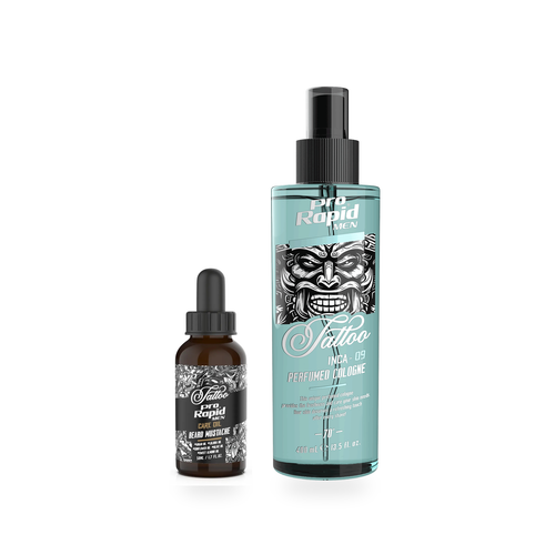 ProRapid Beard Oil & Tattoo Cologne Duo – 09 fixed bundle on a clean white background