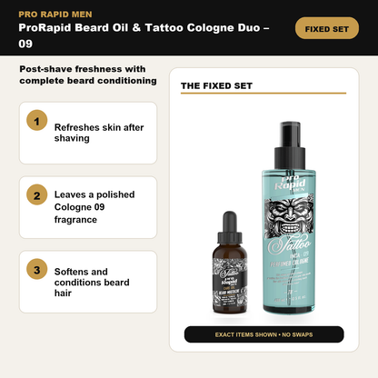 ProRapid Beard Oil & Tattoo Cologne Duo – 09 key benefits and included ProRapid products
