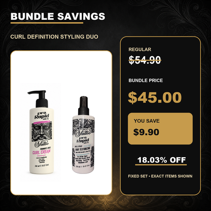 ProRapid Curl Definition Styling Duo $45.00 bundle price and $9.90 saving