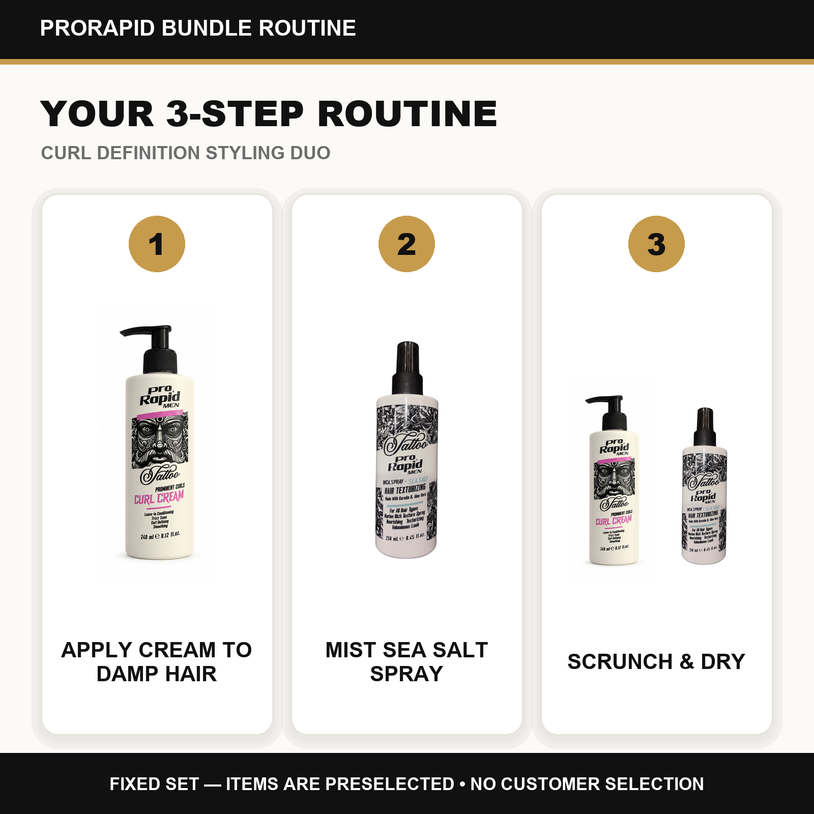 ProRapid Curl Definition Styling Duo step-by-step ProRapid grooming routine