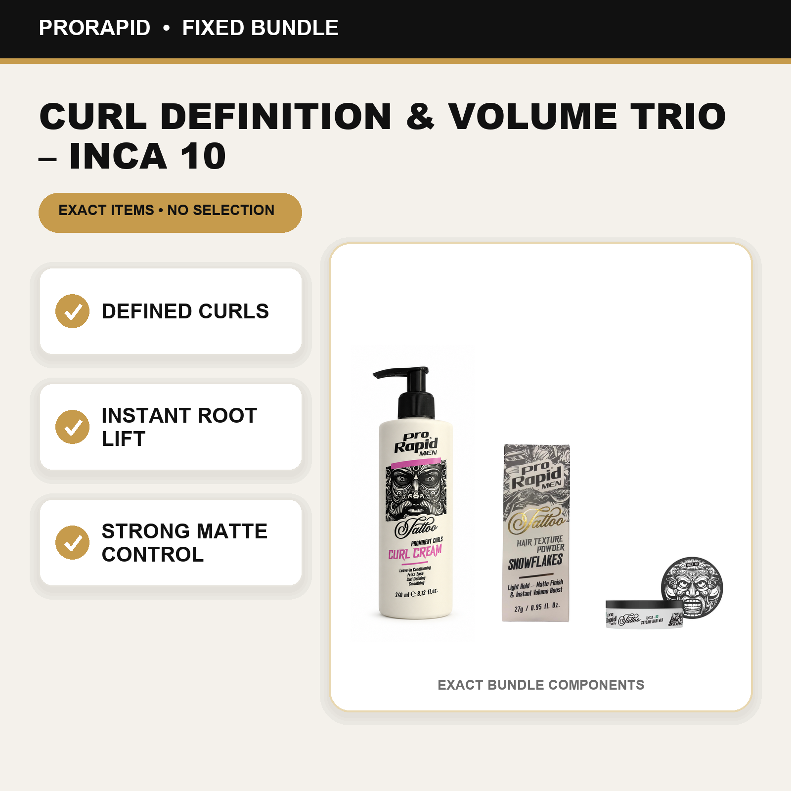 ProRapid Curl Definition & Volume Trio – INCA 10 key benefits and included ProRapid products
