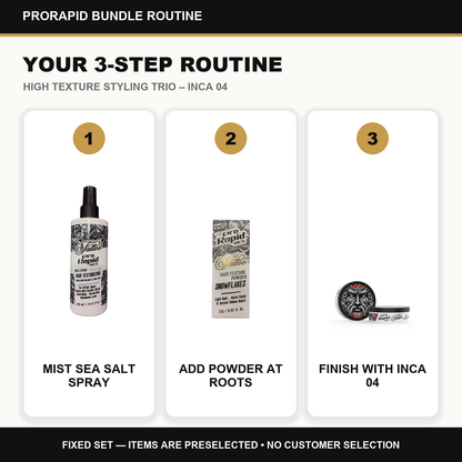 ProRapid High Texture Styling Trio – INCA 04 step-by-step ProRapid grooming routine