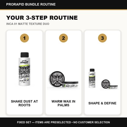 ProRapid INCA 01 Matte Texture Duo step-by-step ProRapid grooming routine