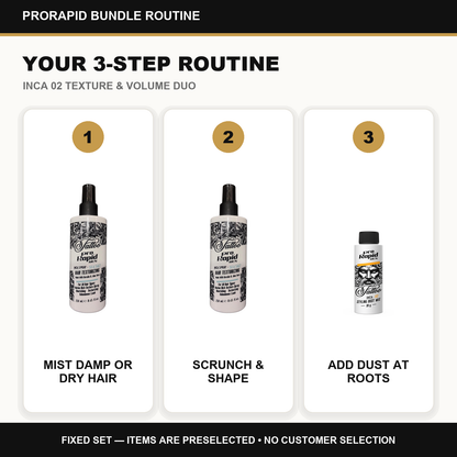 ProRapid INCA 02 Texture & Volume Duo step-by-step ProRapid grooming routine