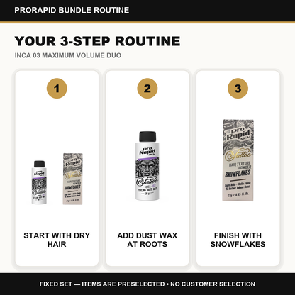ProRapid INCA 03 Maximum Volume Duo step-by-step ProRapid grooming routine