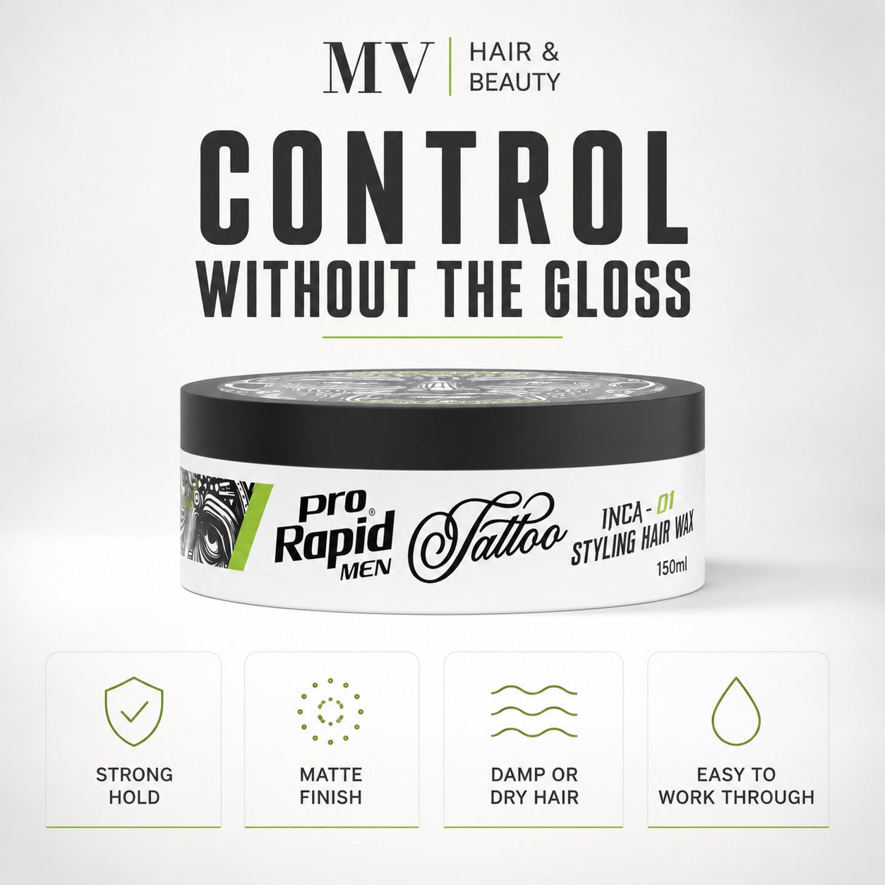ProRapid INCA 01 matte styling wax features