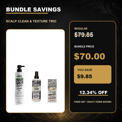 ProRapid Scalp Clean & Texture Trio $70.00 bundle price and $9.85 saving