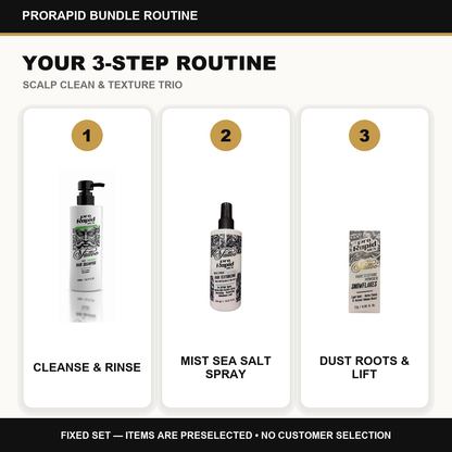 ProRapid Scalp Clean & Texture Trio step-by-step ProRapid grooming routine