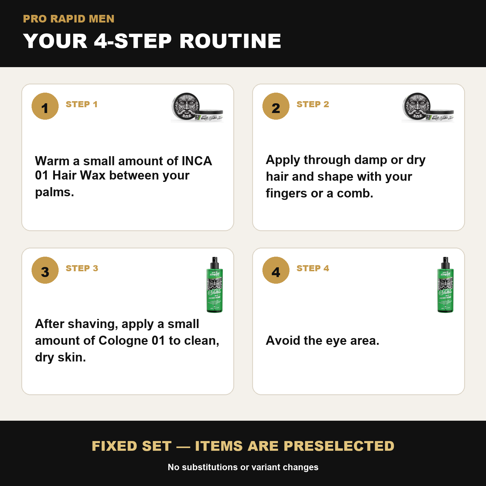 ProRapid Style & Cologne Duo – INCA 01 step-by-step ProRapid grooming routine