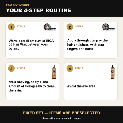 ProRapid Style & Cologne Duo – INCA 06 step-by-step ProRapid grooming routine