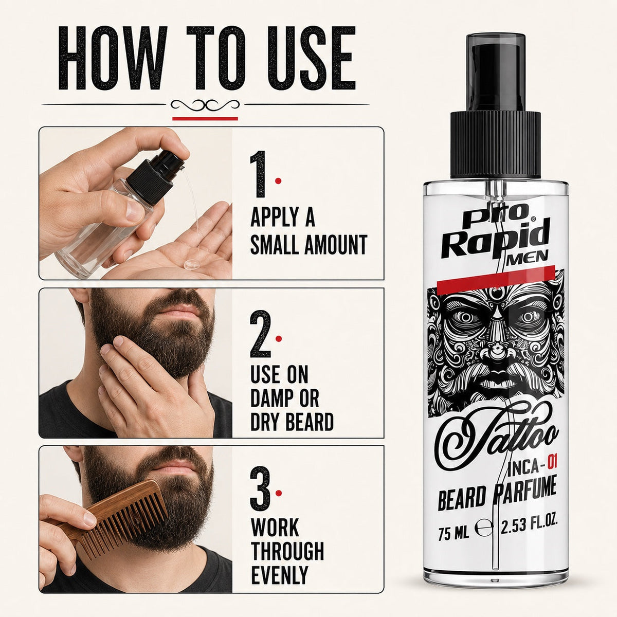How to use ProRapid Tattoo Beard Parfume