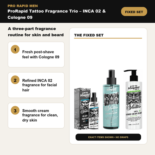 Three products included in the ProRapid Tattoo Fragrance Trio