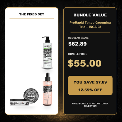 ProRapid Tattoo Grooming Trio – INCA 08 $55.00 bundle price and $7.89 saving