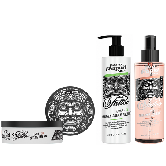 ProRapid Tattoo Grooming Trio – INCA 08 fixed bundle on a clean white background