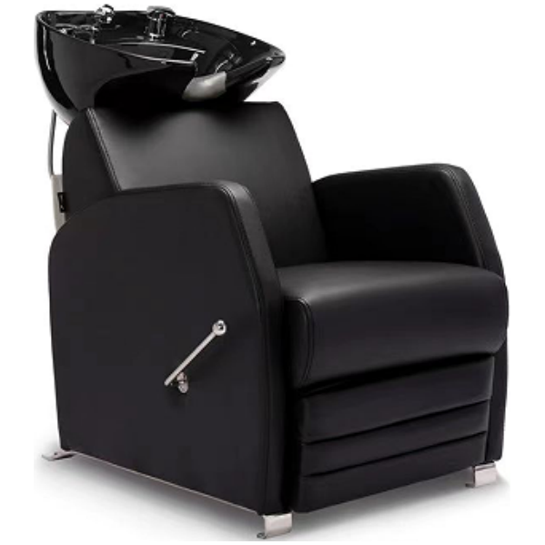 Professional Black Shampoo Station with Manual Footrest - MV hair and beauty