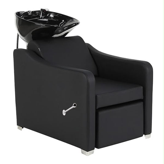 Professional Black Shampoo Station with Manual Footrest - MV hair and beauty