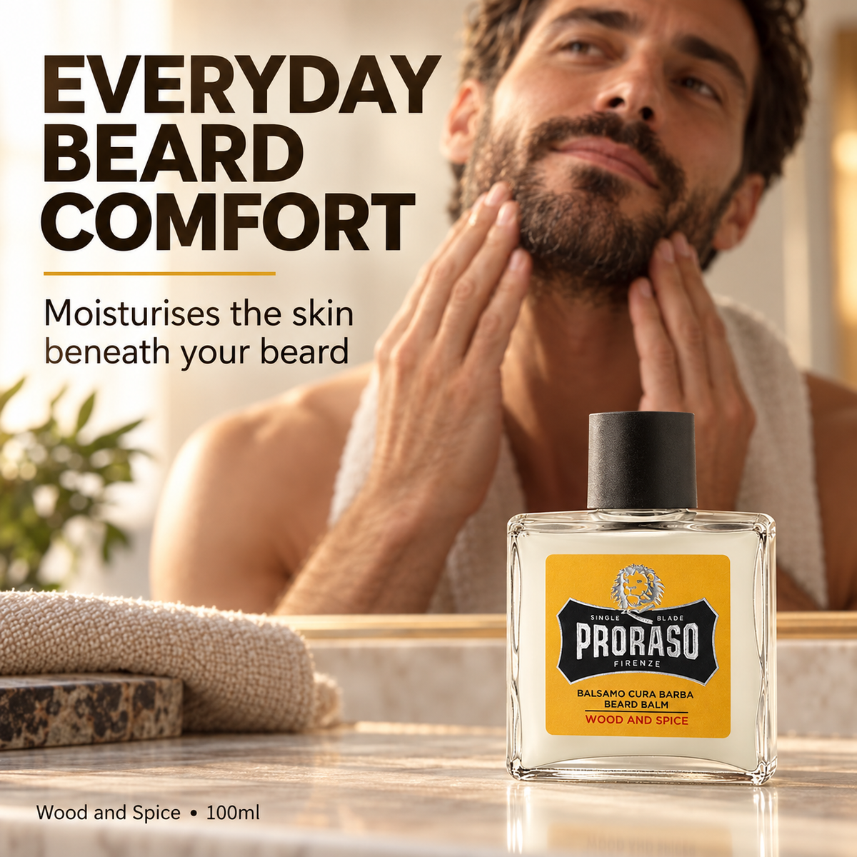 Proraso Wood and Spice Beard Balm 100ml — everyday beard comfort