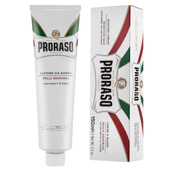 Proraso Green Tea & Oatmeal Shaving Cream Tube Sensitive 150ml - MV hair and beauty