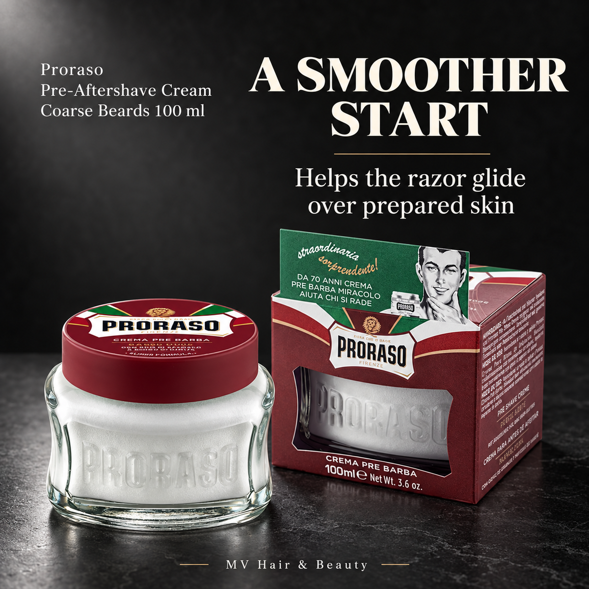 Proraso Pre-Aftershave Cream Coarse Beards 100 ml — A SMOOTHER START