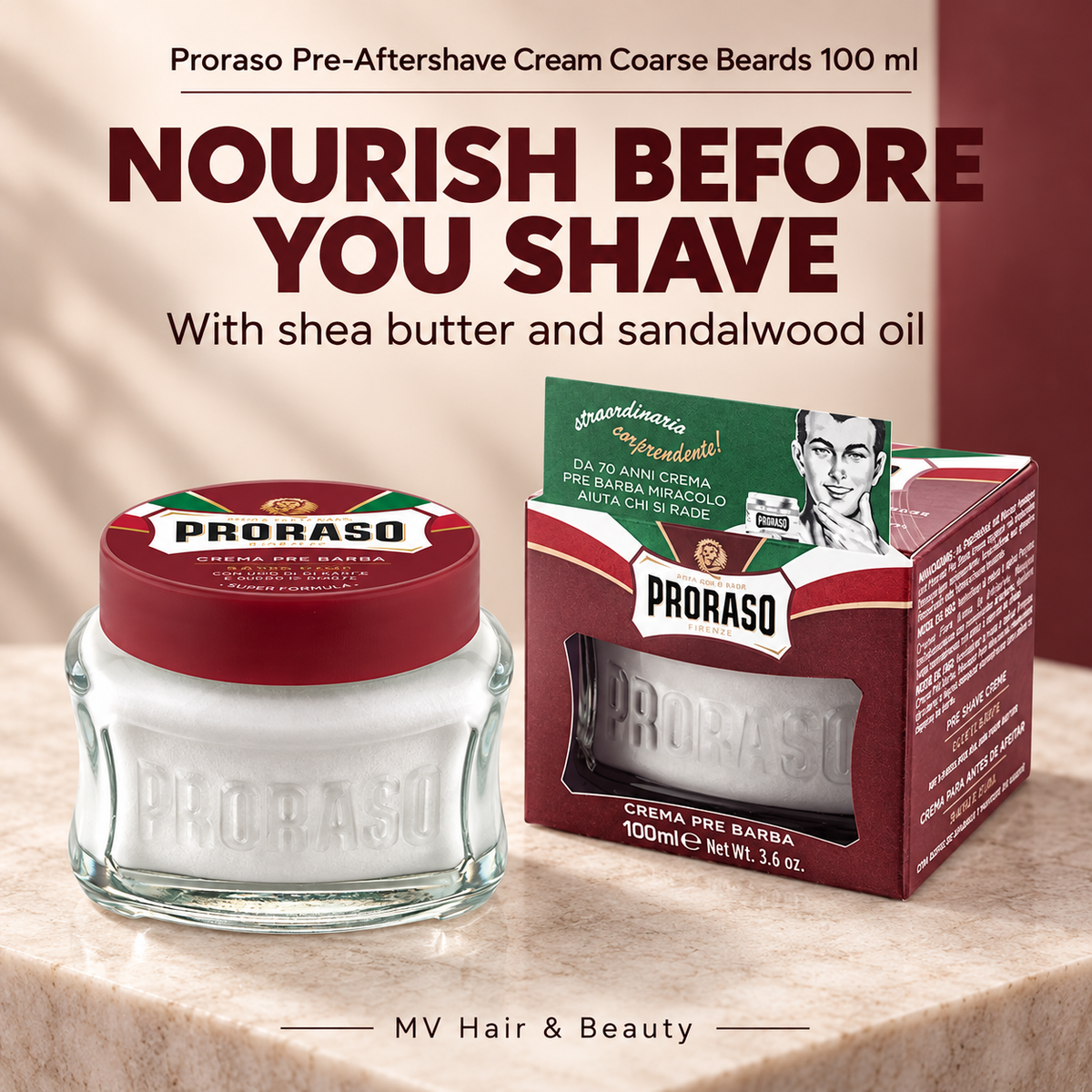 Proraso Pre-Aftershave Cream Coarse Beards 100 ml — NOURISH BEFORE YOU SHAVE
