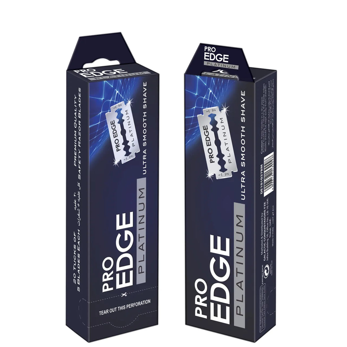 RK Pro Edge Platinum double-edge razor blades 100-pack carton